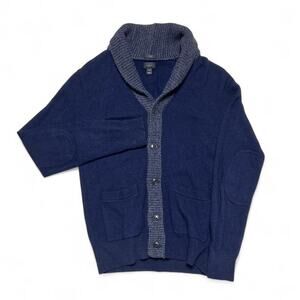 J.Crew Y2k Vintage Merino Alpaca Shawl Cardigan Navy Sweater Medium